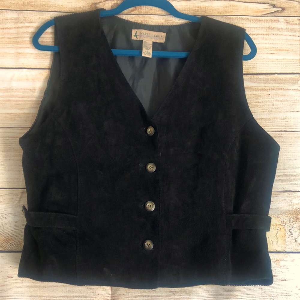Marsh Landing Leather Vest Large